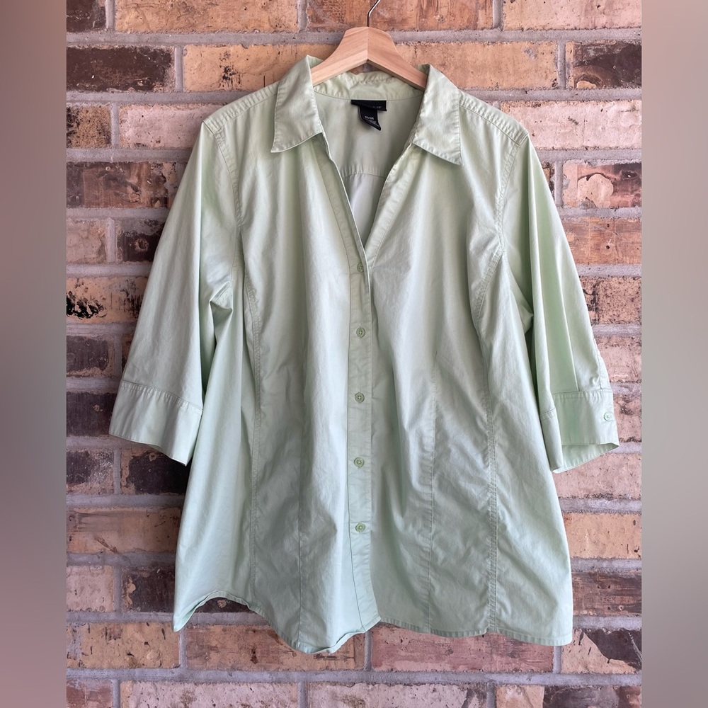 5 for $25🔥Lane Bryant Mint Green Button Front Shirt 22/24
